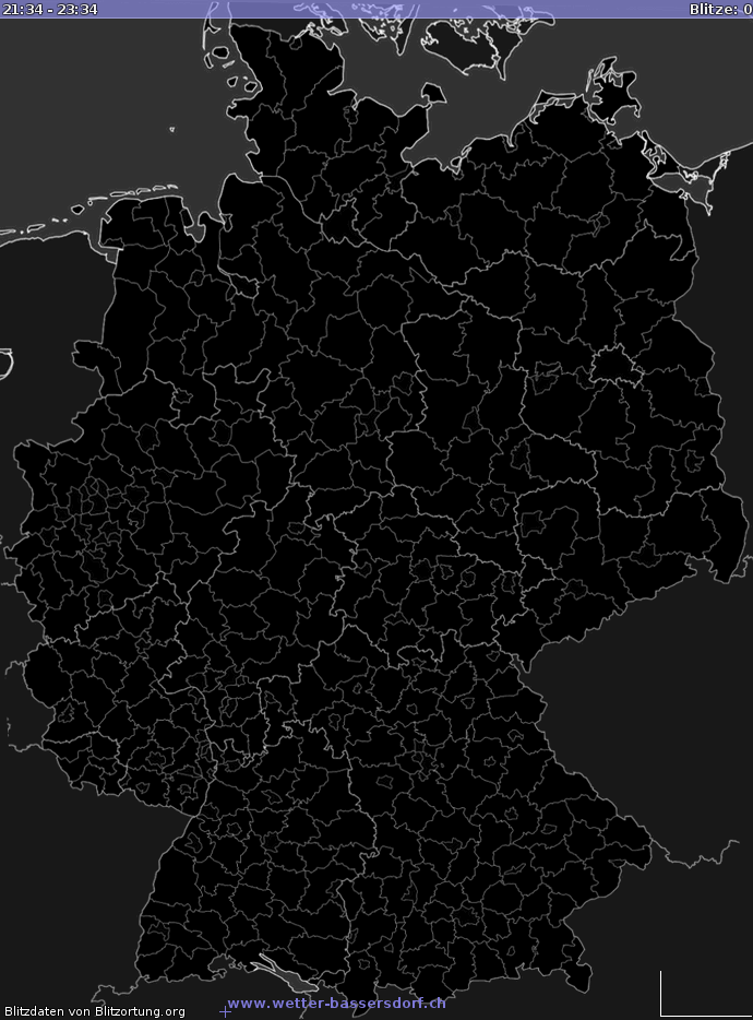 Lightning map Germany 2022-01-19 22:43:05